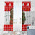 Indonesia Christmas Window Curtain with Komodo Dragon Santa Hat Christmas Tree and Red White Holiday - Wonder Print Shop