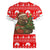 Indonesia Christmas Women V-Neck T-Shirt with Komodo Dragon Santa Hat Christmas Tree and Red White Holiday - Wonder Print Shop