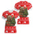 Indonesia Christmas Women V-Neck T-Shirt with Komodo Dragon Santa Hat Christmas Tree and Red White Holiday - Wonder Print Shop