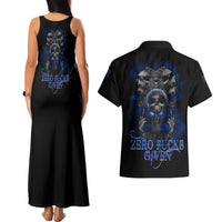 Skull Butterfly Demon - Zero Fck Given Couples Matching Tank Maxi Dress and Hawaiian Shirt - Wonder Print Shop