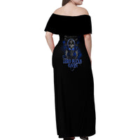 Skull Butterfly Demon - Zero Fck Given Family Matching Off Shoulder Maxi Dress and Hawaiian Shirt - Wonder Print Shop