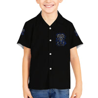 Skull Butterfly Demon - Zero Fck Given Family Matching Short Sleeve Bodycon Dress and Hawaiian Shirt - Wonder Print Shop