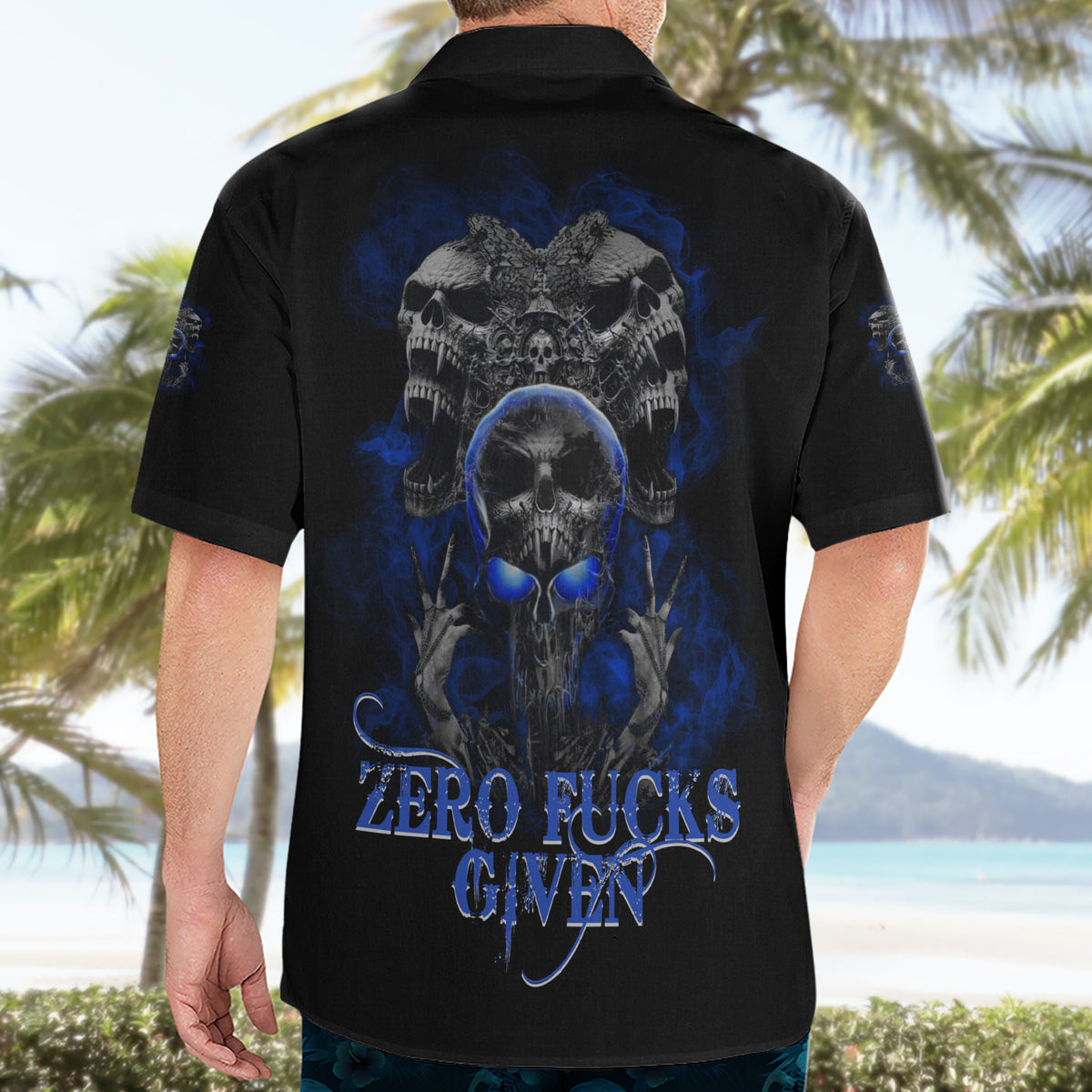 Skull Butterfly Demon - Zero Fck Given Hawaiian Shirt - Wonder Print Shop