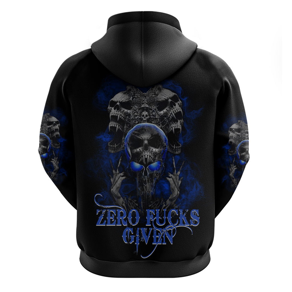 Skull Butterfly Demon - Zero Fck Given Hoodie - Wonder Print Shop
