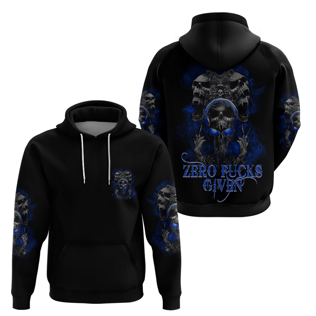 Skull Butterfly Demon - Zero Fck Given Hoodie - Wonder Print Shop