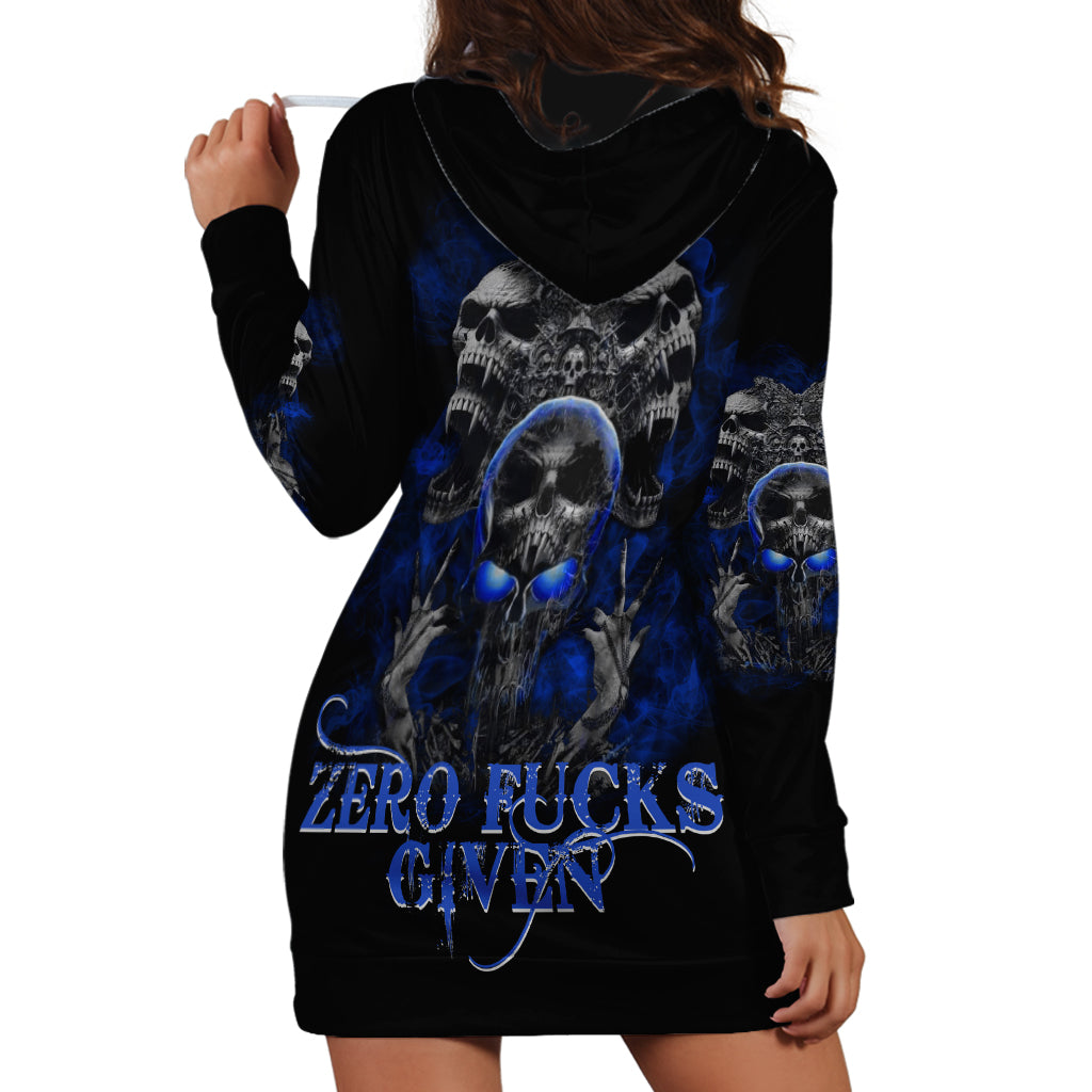 Skull Butterfly Demon - Zero Fck Given Hoodie Dress - Wonder Print Shop
