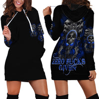 Skull Butterfly Demon - Zero Fck Given Hoodie Dress - Wonder Print Shop
