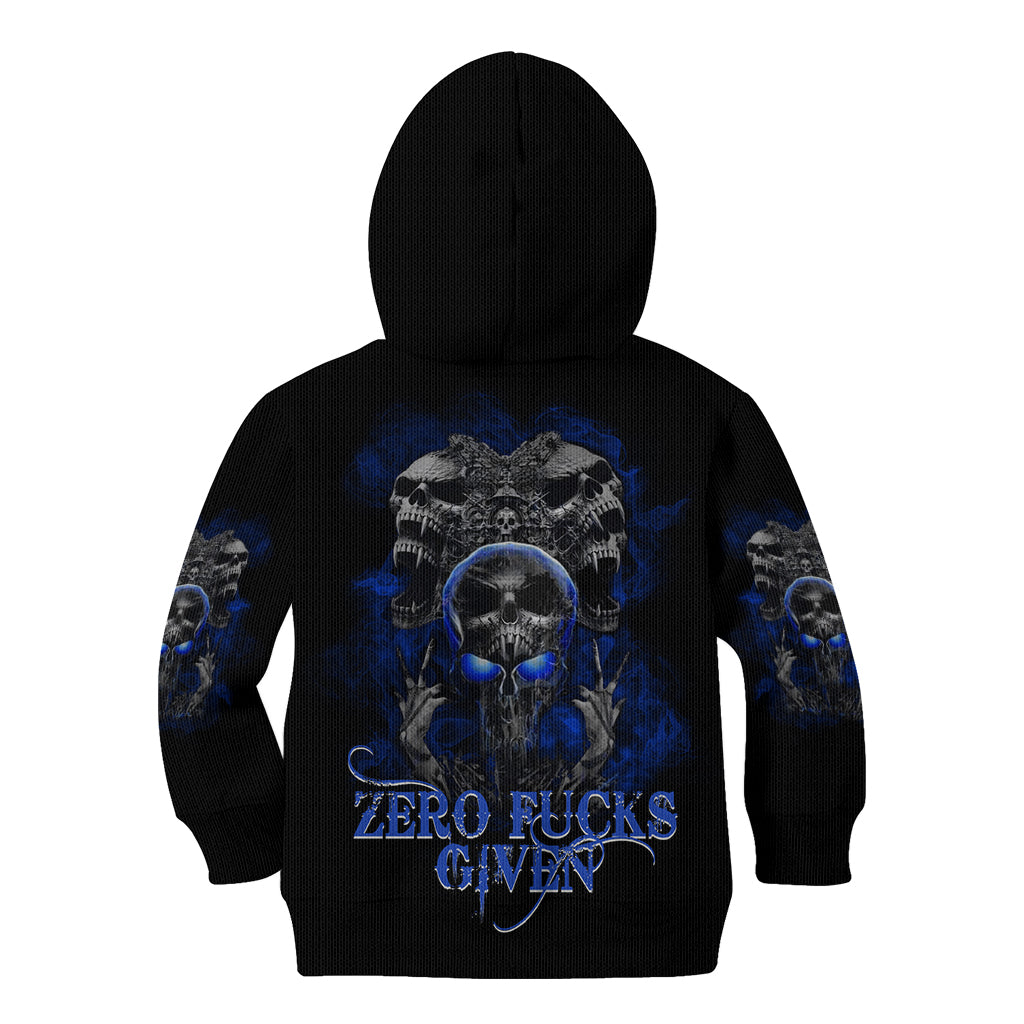 Skull Butterfly Demon - Zero Fck Given Kid Hoodie - Wonder Print Shop