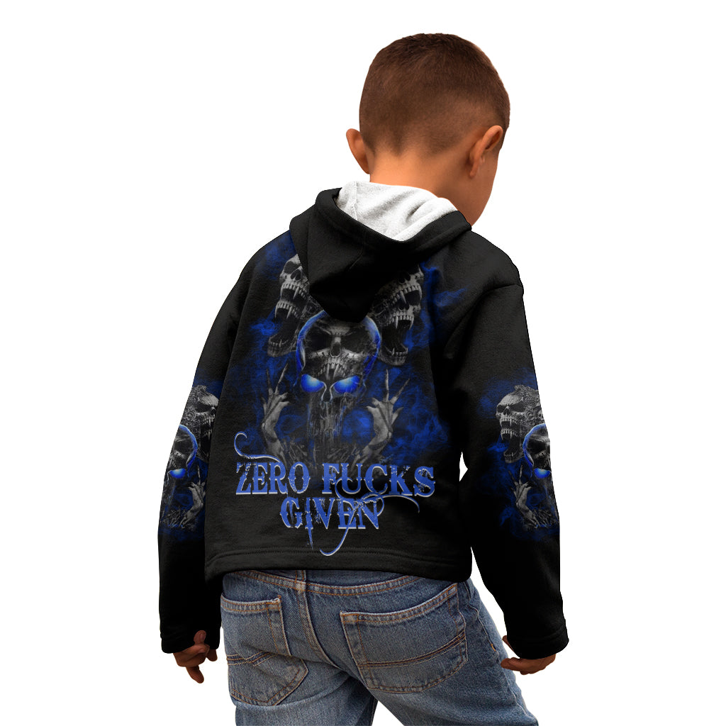 Skull Butterfly Demon - Zero Fck Given Kid Hoodie - Wonder Print Shop