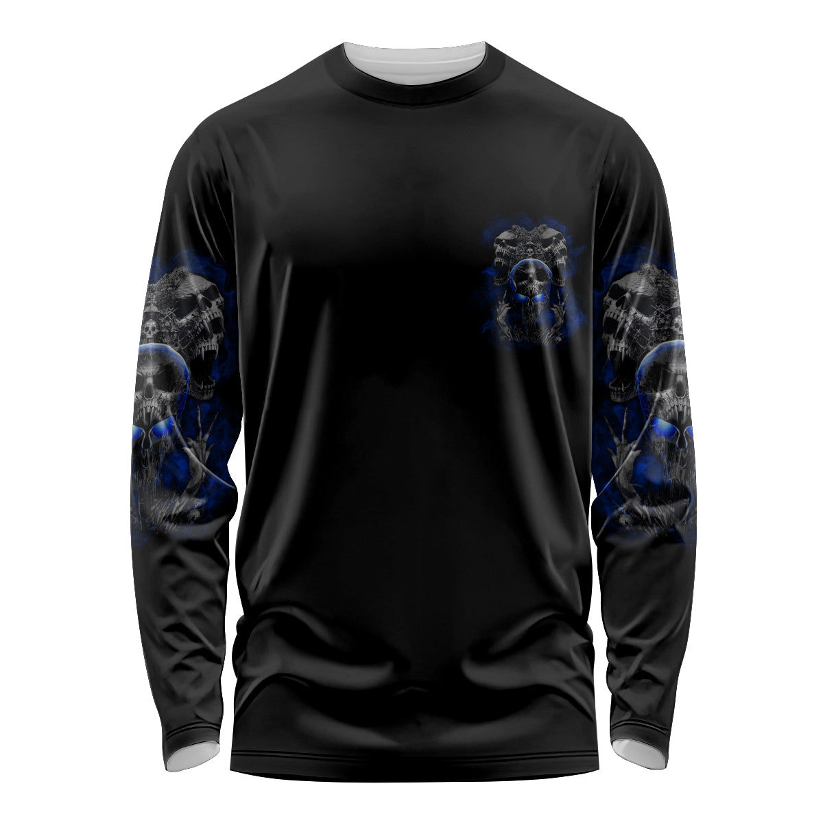 Skull Butterfly Demon - Zero Fck Given Long Sleeve Shirt - Wonder Print Shop