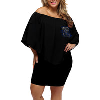 Skull Butterfly Demon - Zero Fck Given Off Shoulder Short Dress - Wonder Print Shop