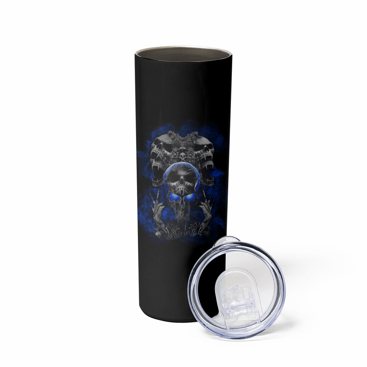 Skull Butterfly Demon - Zero Fck Given Skinny Tumbler - Wonder Print Shop