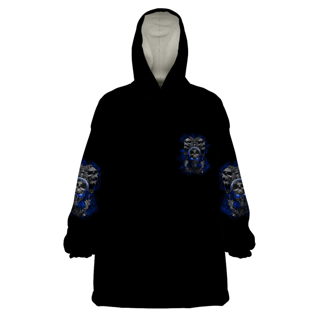 Skull Butterfly Demon - Zero Fck Given Wearable Blanket Hoodie - Wonder Print Shop