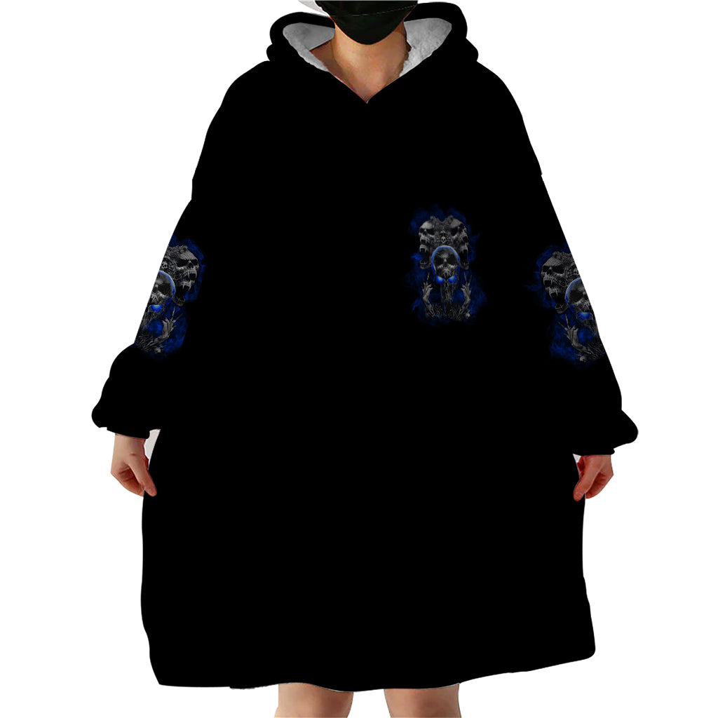 Skull Butterfly Demon - Zero Fck Given Wearable Blanket Hoodie - Wonder Print Shop