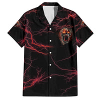 I'm Never Alone Skull Demon Family Matching Off Shoulder Long Sleeve Dress and Hawaiian Shirt - Wonder Print Shop