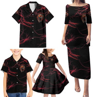 I'm Never Alone Skull Demon Family Matching Puletasi Dress and Hawaiian Shirt - Wonder Print Shop