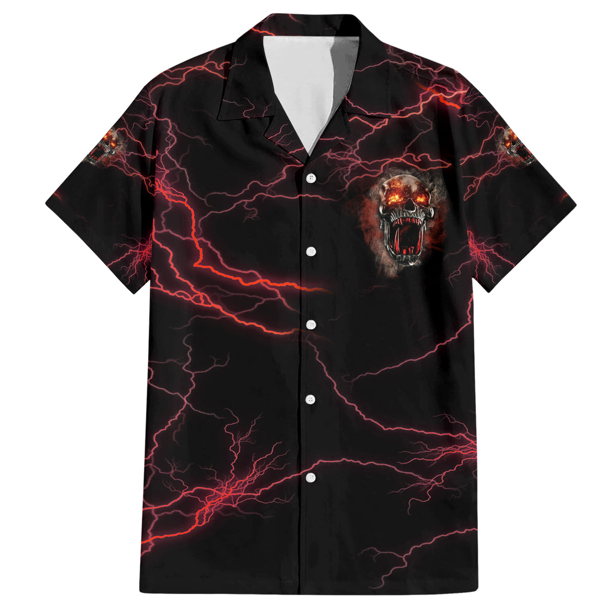 I'm Never Alone Skull Demon Family Matching Short Sleeve Bodycon Dress and Hawaiian Shirt - Wonder Print Shop