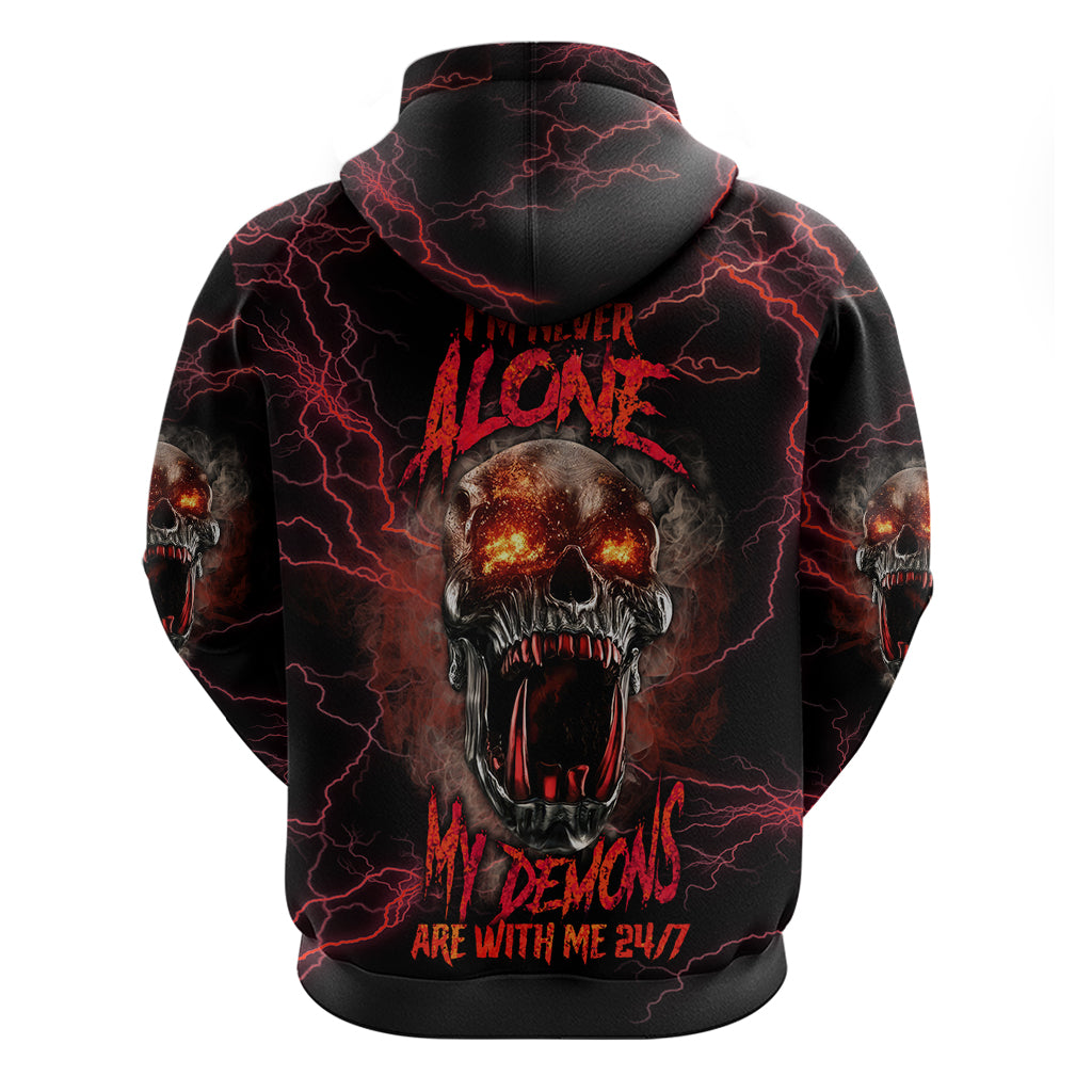 I'm Never Alone Skull Demon Hoodie - Wonder Print Shop