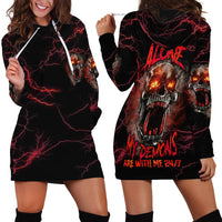 I'm Never Alone Skull Demon Hoodie Dress - Wonder Print Shop