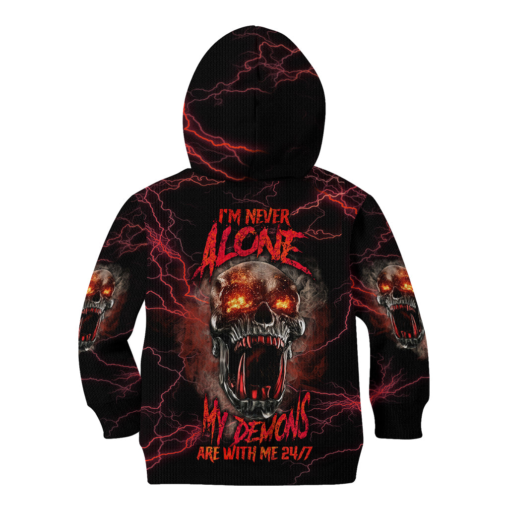 I'm Never Alone Skull Demon Kid Hoodie - Wonder Print Shop