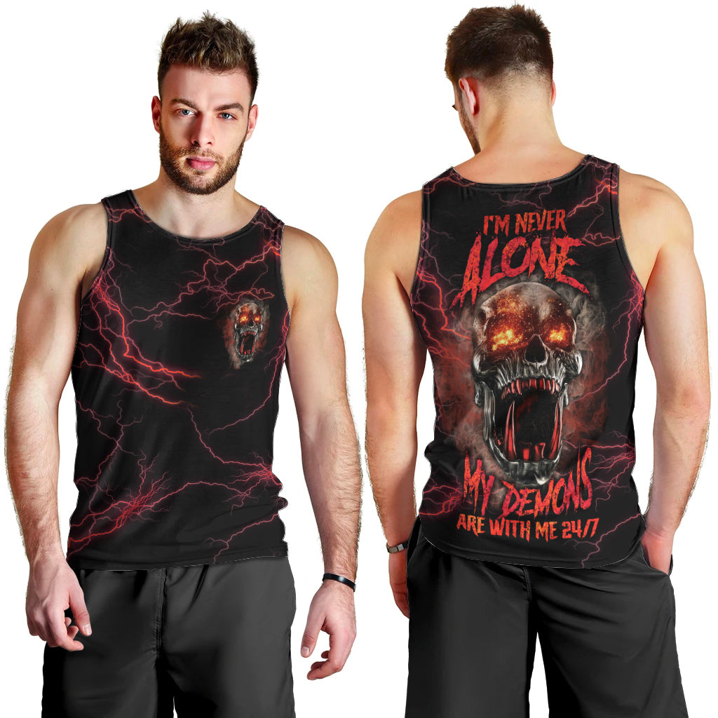 I'm Never Alone Skull Demon Men Tank Top - Wonder Print Shop