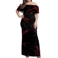 I'm Never Alone Skull Demon Off Shoulder Maxi Dress - Wonder Print Shop