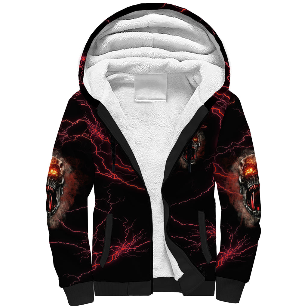 I'm Never Alone Skull Demon Sherpa Hoodie - Wonder Print Shop