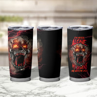 I'm Never Alone Skull Demon Tumbler Cup - Wonder Print Shop