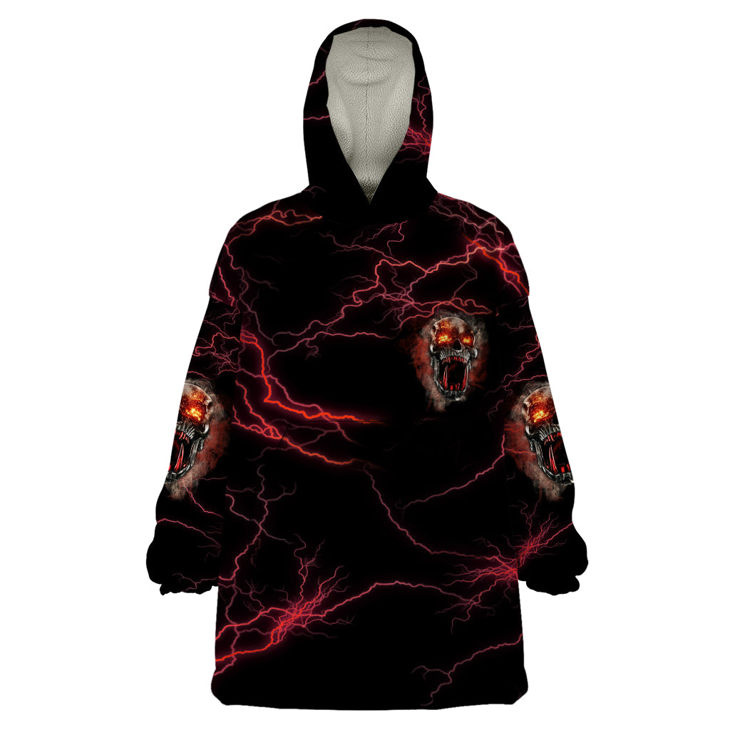 I'm Never Alone Skull Demon Wearable Blanket Hoodie - Wonder Print Shop