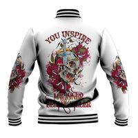 You Inspire My Inner Serial K Skull Rose Baseball Jacket - Wonder Print Shop