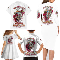 You Inspire My Inner Serial K Skull Rose Family Matching Long Sleeve Bodycon Dress and Hawaiian Shirt - Wonder Print Shop