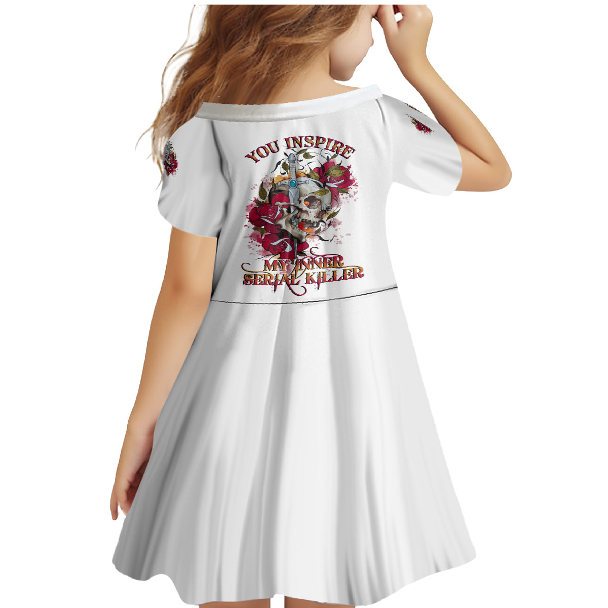 You Inspire My Inner Serial K Skull Rose Family Matching Mermaid Dress and Hawaiian Shirt - Wonder Print Shop