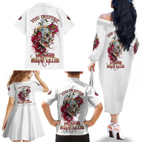 You Inspire My Inner Serial K Skull Rose Family Matching Off Shoulder Long Sleeve Dress and Hawaiian Shirt - Wonder Print Shop