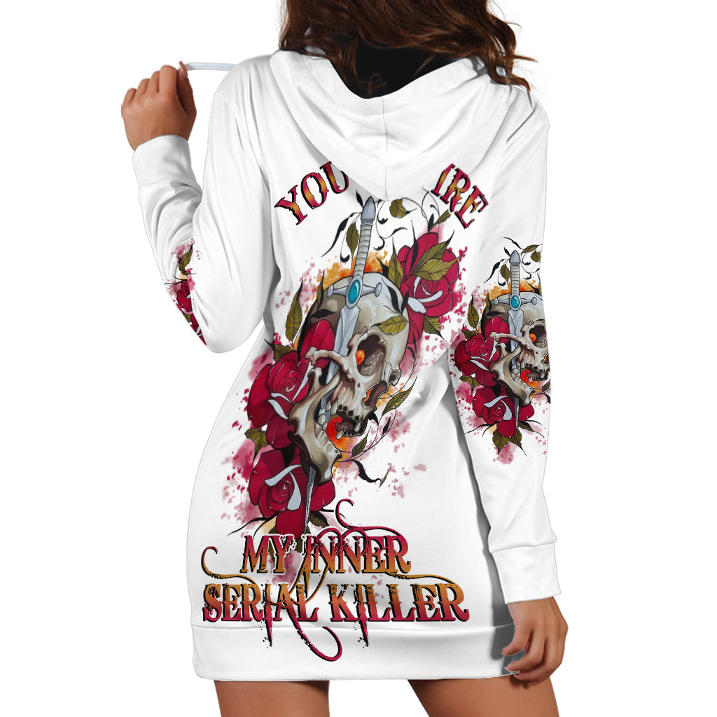 You Inspire My Inner Serial K Skull Rose Hoodie Dress - Wonder Print Shop