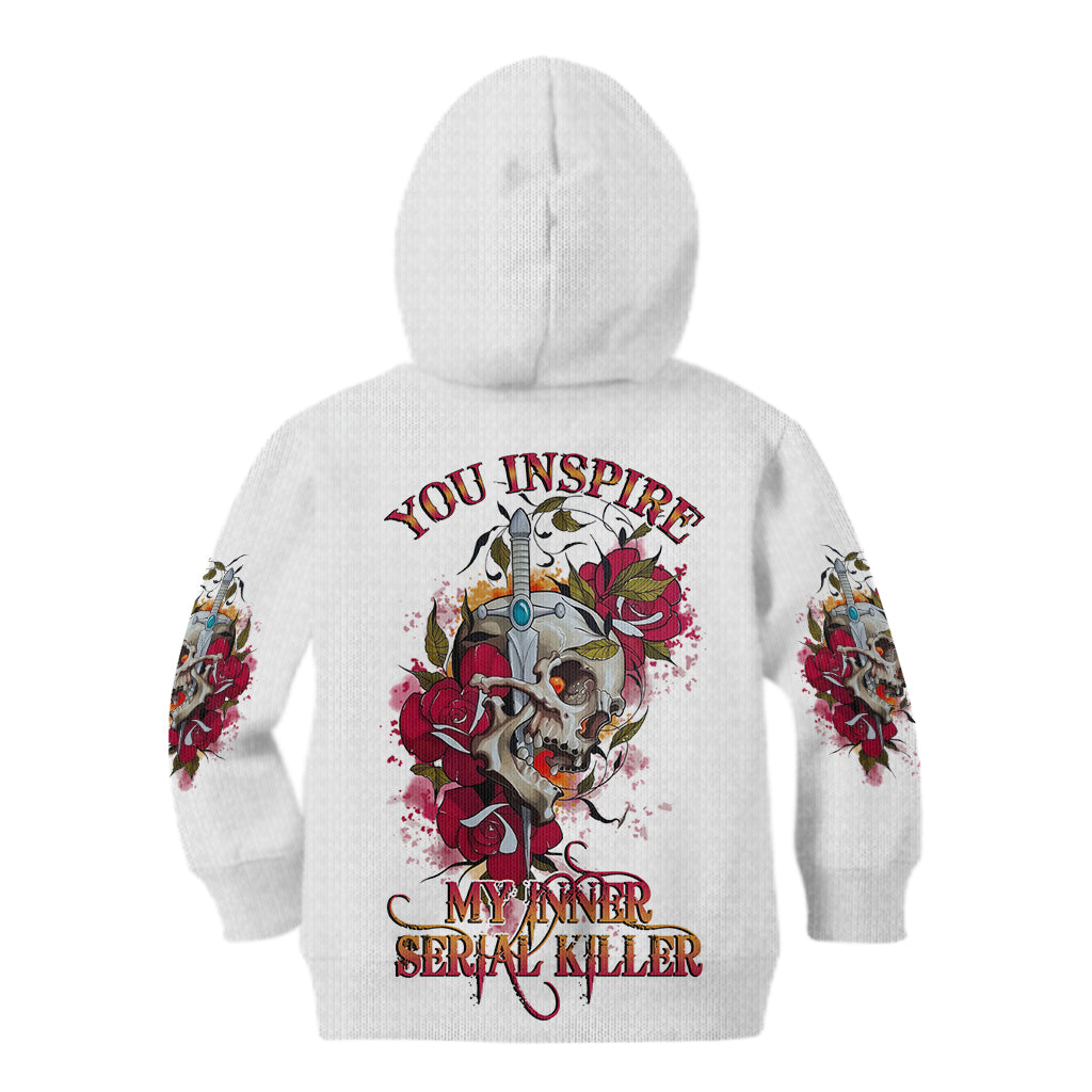 You Inspire My Inner Serial K Skull Rose Kid Hoodie - Wonder Print Shop