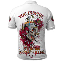 You Inspire My Inner Serial K Skull Rose Polo Shirt - Wonder Print Shop