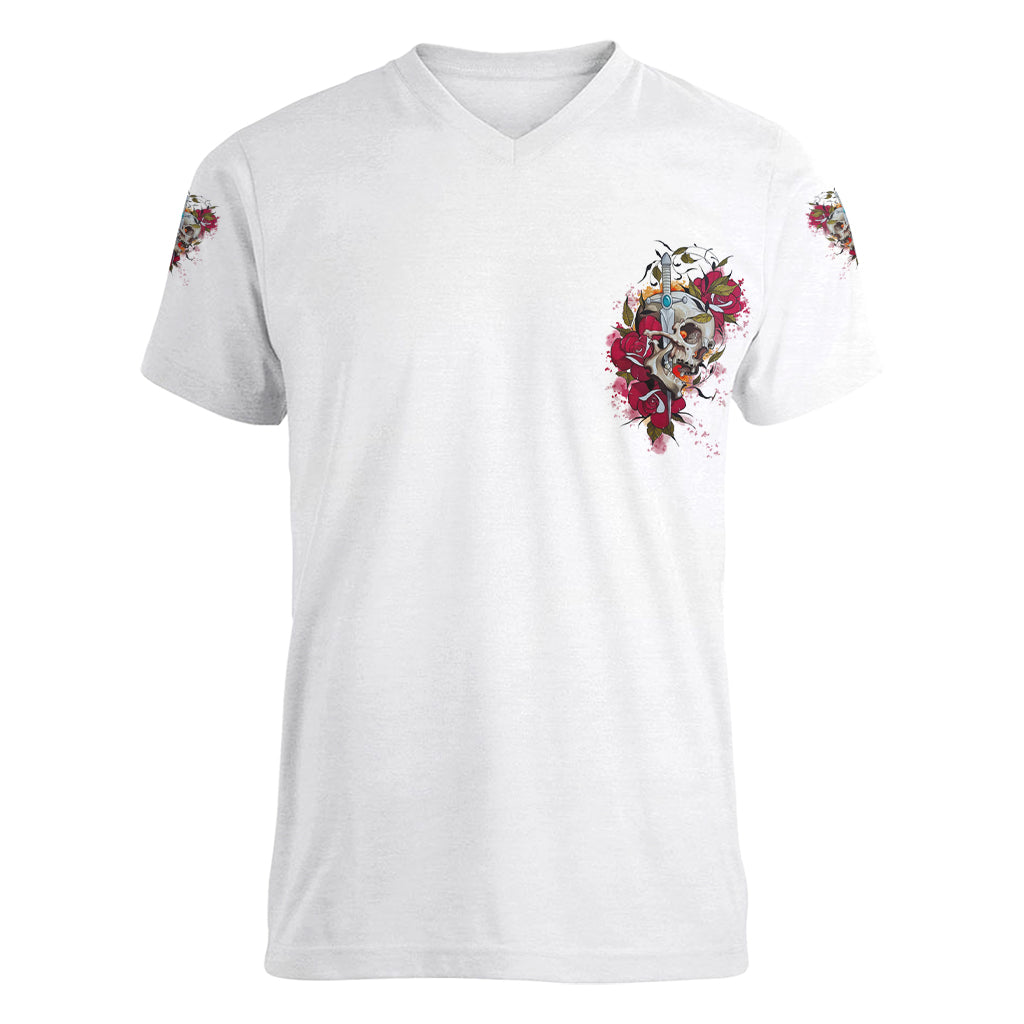 You Inspire My Inner Serial K Skull Rose Women V Neck T Shirt - Wonder Print Shop