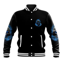When I Was Born Reaper Fire Blue Baseball Jacket - Wonder Print Shop