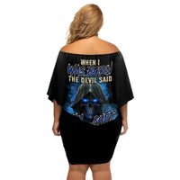 When I Was Born Reaper Fire Blue Family Matching Off Shoulder Short Dress and Hawaiian Shirt - Wonder Print Shop