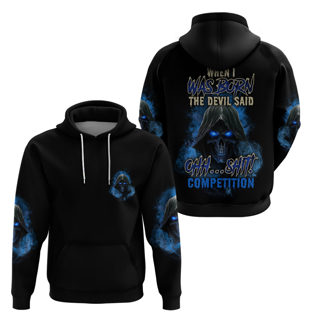 When I Was Born Reaper Fire Blue Hoodie - Wonder Print Shop