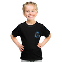 When I Was Born Reaper Fire Blue Kid T Shirt - Wonder Print Shop