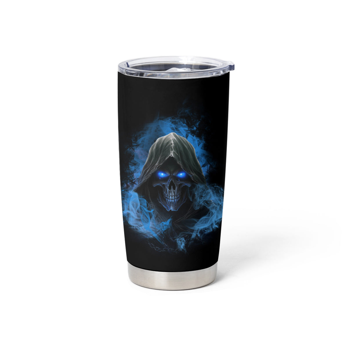 When I Was Born Reaper Fire Blue Tumbler Cup - Wonder Print Shop