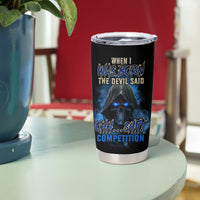 When I Was Born Reaper Fire Blue Tumbler Cup - Wonder Print Shop