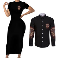 Your First Mistake Was Thingking Couples Matching Short Sleeve Bodycon Dress and Long Sleeve Button Shirt - Wonder Print Shop