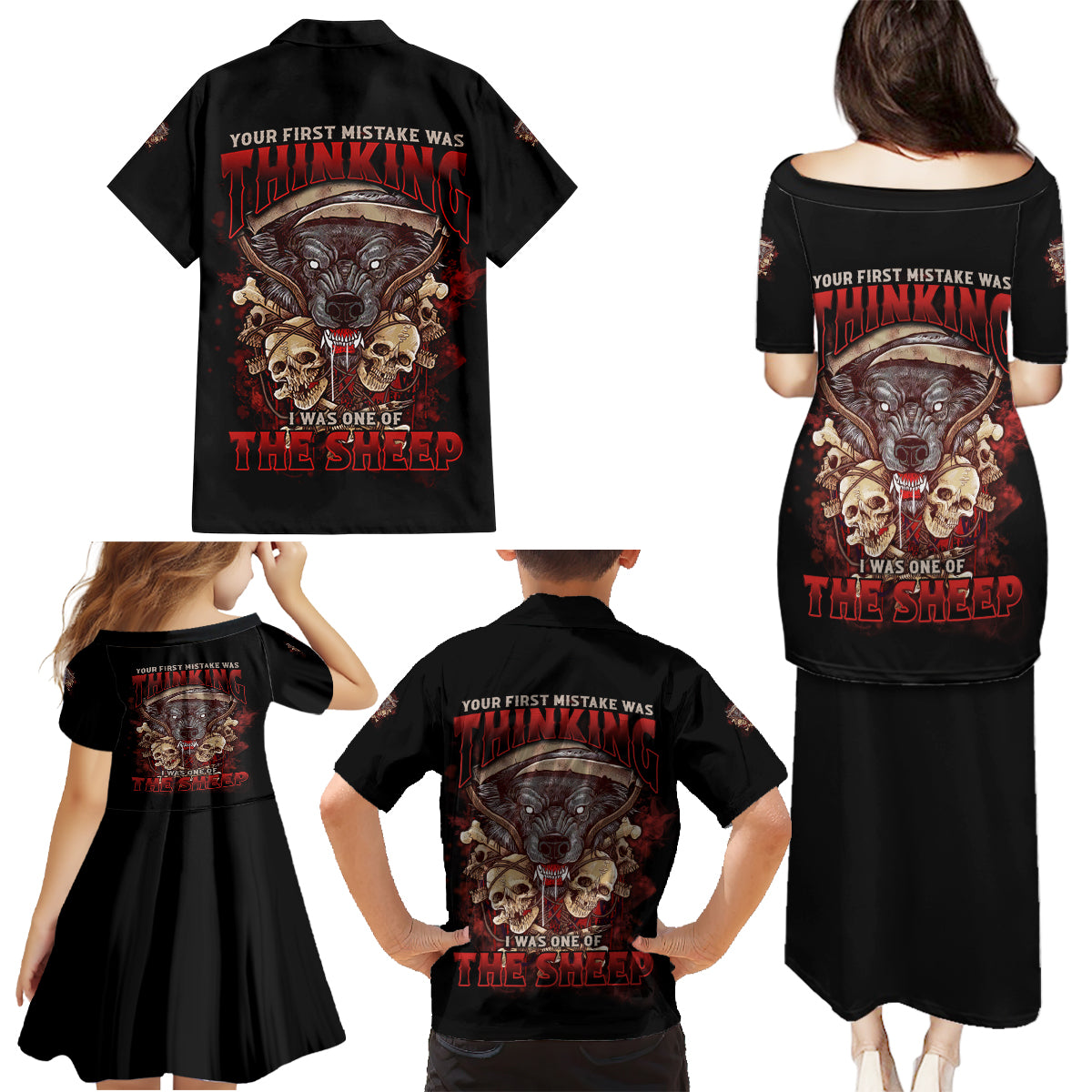 Your First Mistake Was Thingking Family Matching Puletasi Dress and Hawaiian Shirt - Wonder Print Shop