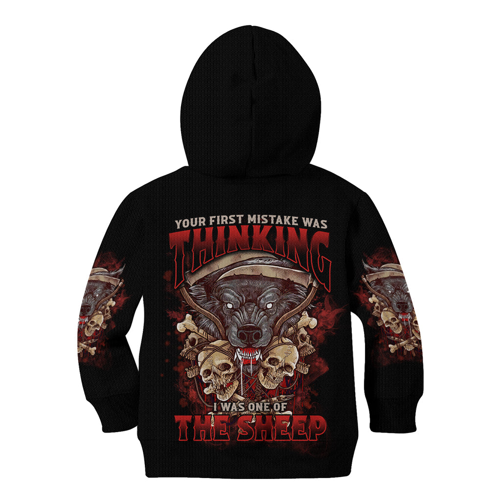 Your First Mistake Was Thingking Kid Hoodie - Wonder Print Shop