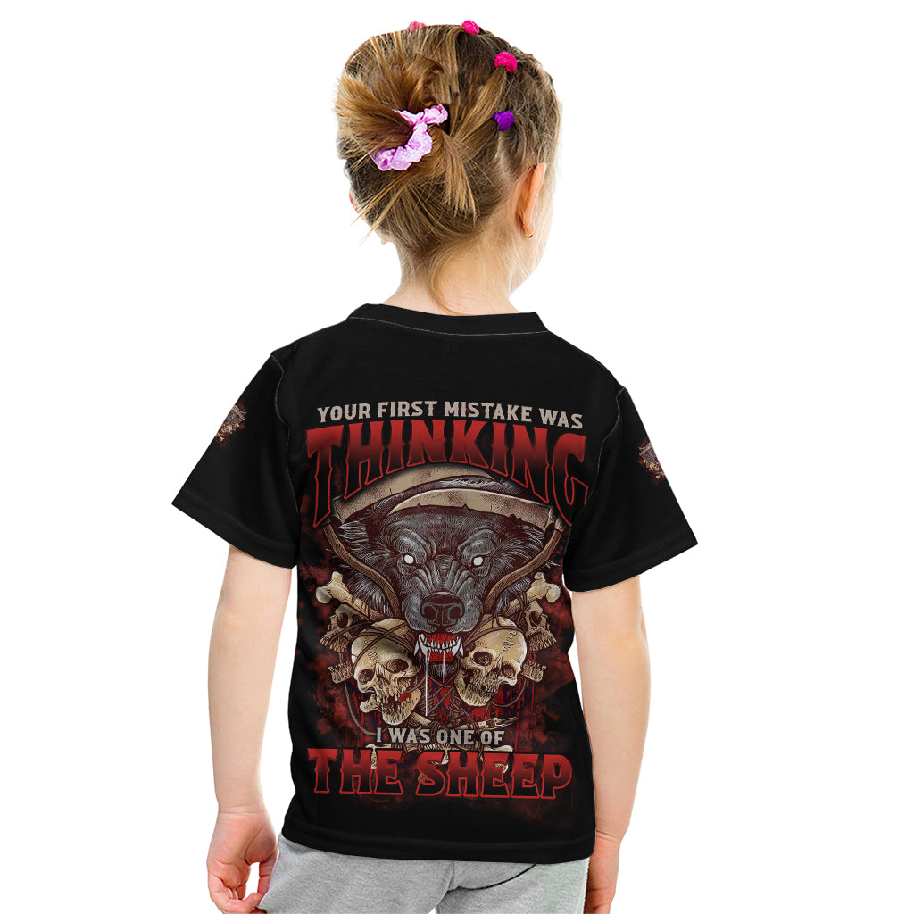 Your First Mistake Was Thingking Kid T Shirt - Wonder Print Shop