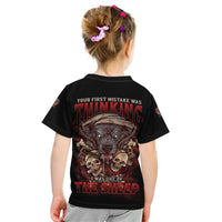 Your First Mistake Was Thingking Kid T Shirt - Wonder Print Shop