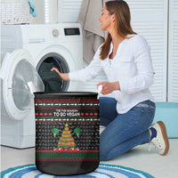 Vegan Christmas Laundry Basket with Tis the Season to Go Vegan Quote and Vegetable Tree - Wonder Print Shop