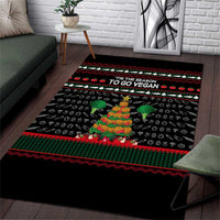 Vegan Christmas Area Rug with Tis the Season to Go Vegan Quote and Vegetable Tree - Wonder Print Shop